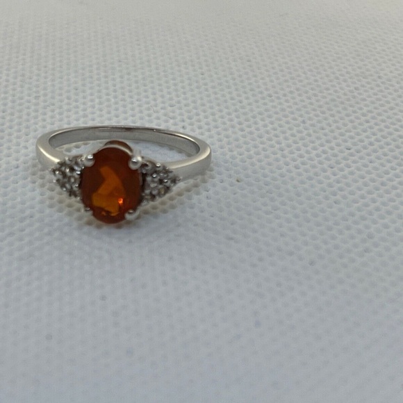 Natural Fire Opal Ring Sterling Silver Size 6 - Picture 6 of 6